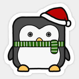 Funny Square Penguin Sticker